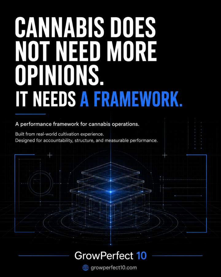 Cannabis does not need more opinions. It needs a framework. Grow Perfect 10